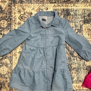 2/$15- okie dokie Light Blue Denim-Look Tiered Dress Jacket